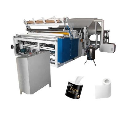 China Embossing Gluing Lamination Kitchen Paper Paper Roll Rewinding Machine 1750mm for sale