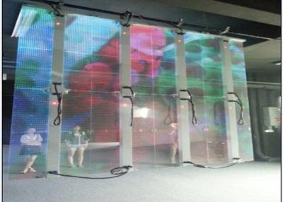 China Stage Background Transparent LED Curtain High Definition Video Screen SMD 3 In 1 for sale