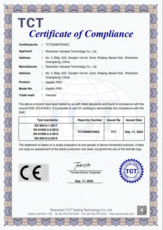 CE - Shenzhen Vamped Technology Co., Ltd.