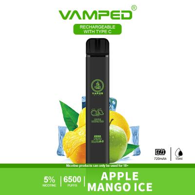China Apple Mango Ice Disposable Vape Pen , 6500 Puffs 720mAh Vapor E Cigarettes for sale