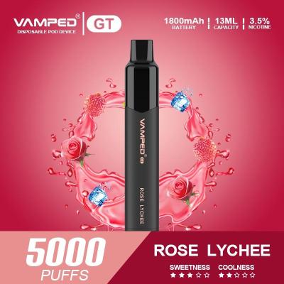 China Rose Lychee Disposable Vape Pen With Mash Coil Plastic Metal Material Black Color for sale