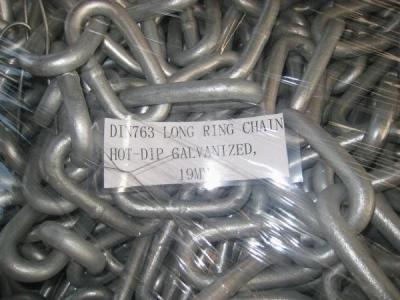 China DIN 763 long ring chain hot dip galvanized 19mm for sale