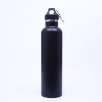 Quality Black Stainless Steel Drinks Bottle , Slim Insulated Water Bottle Straight Cup Shape for sale