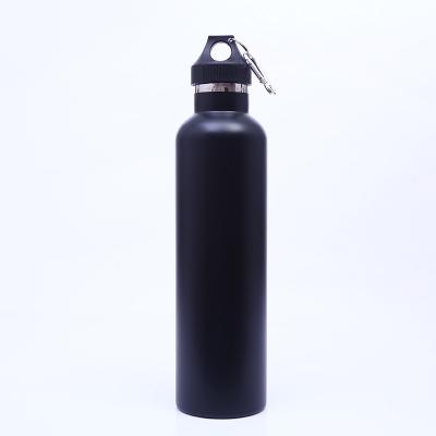 China Black Stainless Steel Drinks Bottle , Slim Insulated Water Bottle Straight Cup Shape for sale