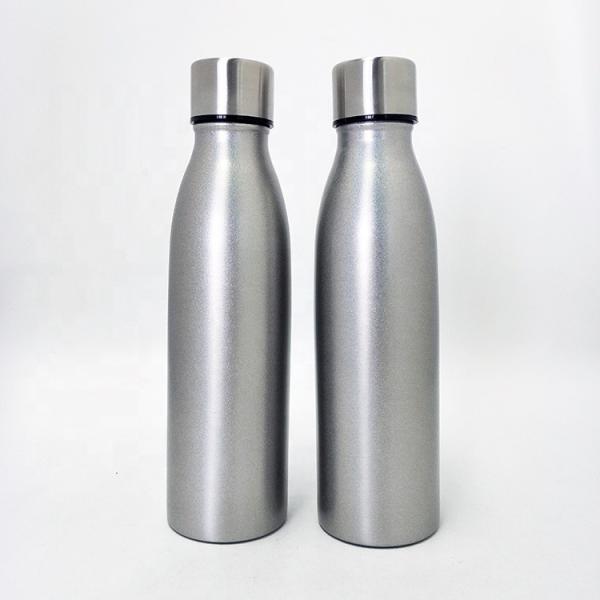 Quality 17oz Nature Color Stainless Sports Bottle , Vacuum Sports Bottle With Pop Up Lid for sale