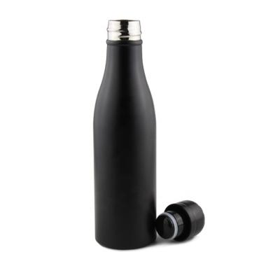 China Black Slim Insulated Water Bottle Straight Cup Shape for sale