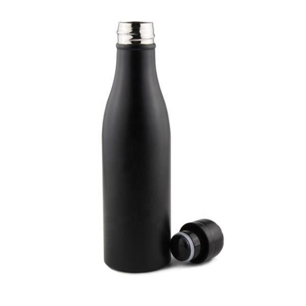 Quality Black Slim Insulated Water Bottle Straight Cup Shape for sale
