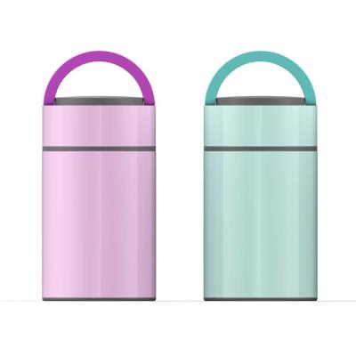 China Cute Pink / Green Vacuum Insulated Lunch Container Heated Transfer Printing for sale
