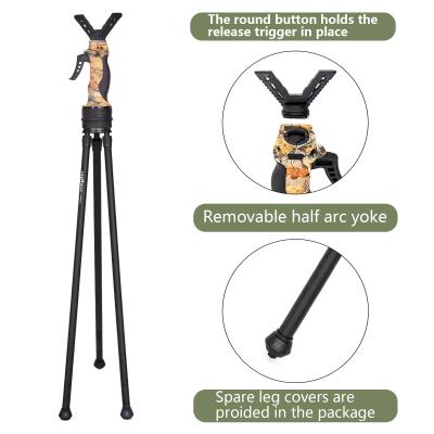 China Rubber Tripod Feet Hunting Shooting Sticks Black Pole With Bubble Level for sale