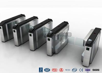 China Waist High Turnstile Security Systems , Biological Recognition Flap Barrier Gate for sale