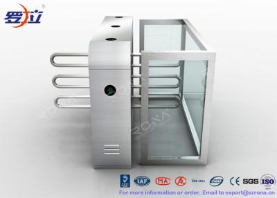China Fingerprint Reader Waist Height Turnstiles Stainless Steel Turnstyle Gate For Access Control for sale