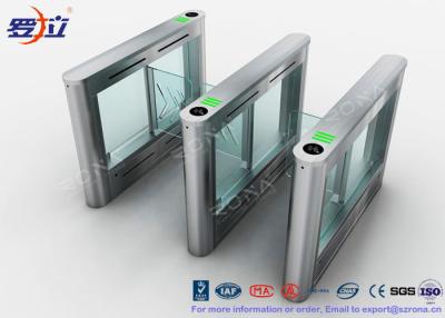 China Biometric Swing Barrier Gate Stainless Steel Acrylic Flap Barrier Gate for sale