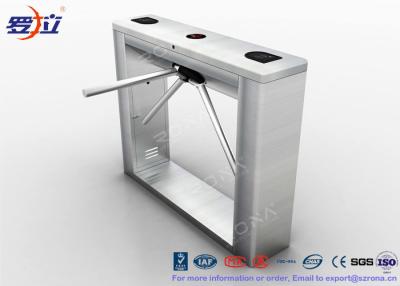 China Waist High Railway Access Control Turnstiles Stainless Steel Silver RFID Reader for sale