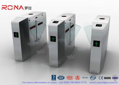 China Outdoor / Indoor Flap Barrier Gate Entrance Turnstiles Removable HID 13.56mhz RFID Reader for sale