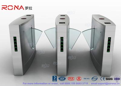 China Flap Barrier Gate Organic Glass Retractable RFID Card Reader Counter Speed Gate for sale