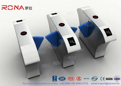 China Stainless Steel Flap Barrier Gate Half Height Turnstiles Acrylic Blue Flap Barrier Gate Bi-Directional Turnstile for sale