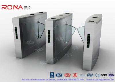 China Flap Barrier Gate Fingerprint Reader Turnstile Barrier Gate Acrylic Flap Barrier Turnstile for sale