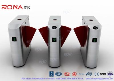 China Electric IR Sensor Flap Barrier Gate , Card Swipe Metro Access Control Turnstile for sale