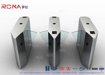 China Electric 316 SS Security Flap Barrier Gate Turnstile Gate With IR Sensor 13.56mhz Card Reader for sale