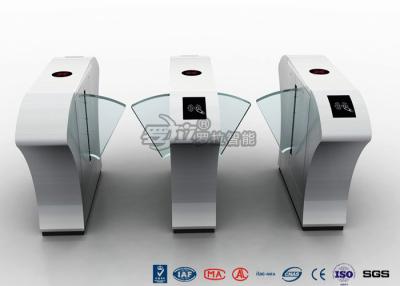 China Organic Glass Flap Pedestrian Turnstile Gate , Turnstile Access Control System 20W for sale