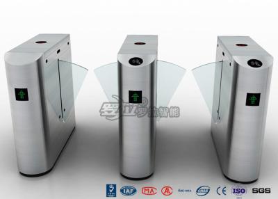 China Pedestrian Control Electronic Flap Barrier Gate Acrylic Counter Turnstiles DC24V for sale