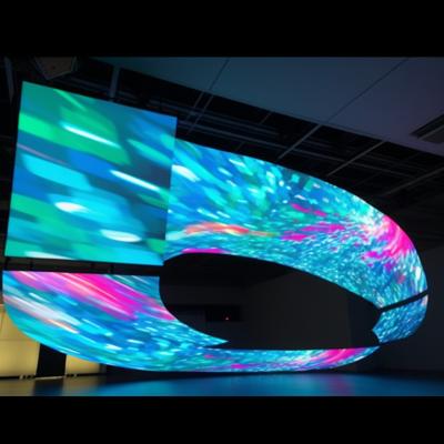 China Customized Flexible LED Screen Display P3.91 Creative LED Screen ROHS for sale