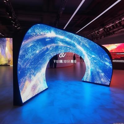 China P4.81 / P5 Curved LED Screen IP65 Flexible LED Video Screen Customized for sale