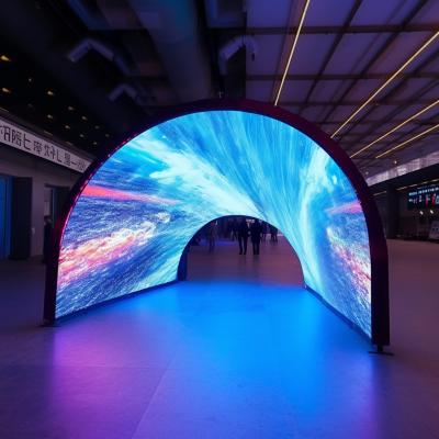 China High Resolution Curved LED Screen P3.91 / P4 Large Scale LED Display for sale