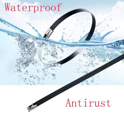 China Waterproof Stainless Steel Cable Tie Wraps 5.6mm Width 370 X 5.6 Pack Of 25 for sale