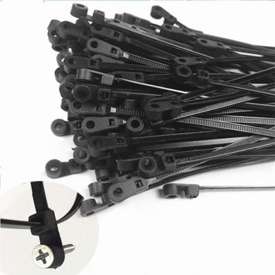 China 100 Pack 8 Inch Screw Hole Zip Ties Network Screw Down Zip Ties ROHS Approved for sale