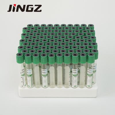 China Lithium Heparin Tube Blood Sample Collection Tube Green Cap 2-10ml Glass Plastic for sale
