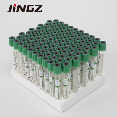 China 13*75mm Green Top Lithium Heparin Tube 4 Ml Blood Tubes For Biochemical Tests for sale