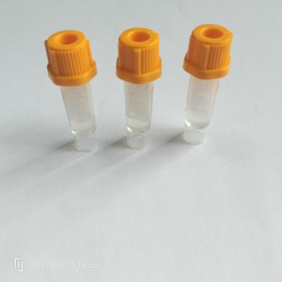 China Biochemical Yellow Cap Blood Collection Tubes PP 0.5ml Gel Separator Blood Tubes for sale
