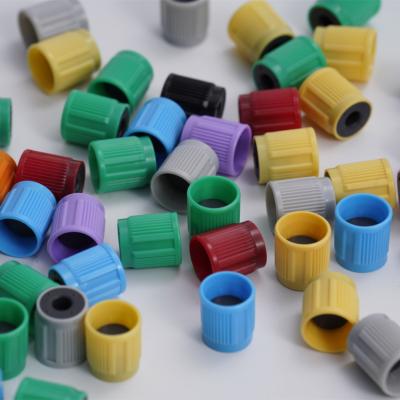 China Colored Vacuum Blood Collection Tube Parts 13mm 16mm Tube Caps for sale