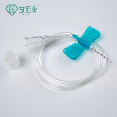 China Disposable 23 Gauge Butterfly Needle For Blood Draw Blue Scalp Vein Needle for sale