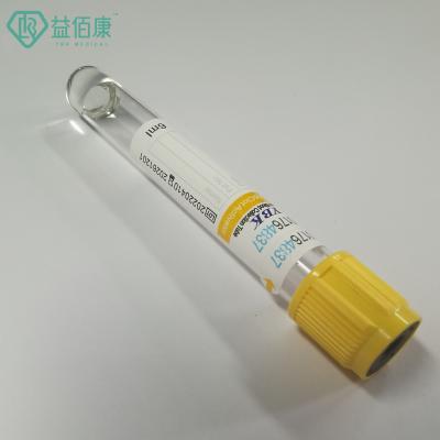 China Disposable 6ml Plastic Gel Clot Activator Tube For Blood Collection 13*100mm for sale