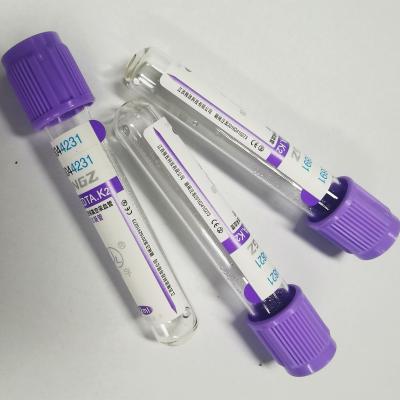 China Medical Vacuum K3 EDTA Vial Lavender Top Blood Collection Tube ISO13485 Mark for sale