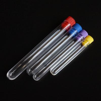 China Clear Plastic Test Tube Lab Blood Collection Tubes 13*75mm 16*100mm for sale