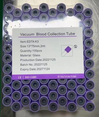 China Tubo de vácuo estéril 2ml do tubo da coleção do sangue do EDTA do tampão K3 da imprensa à venda