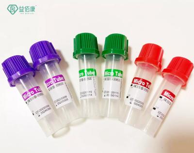 China YBK Or OEM Micro Blood Collection Tube With Gel And Clot Activator Size 1.8ml 2.7ml 3.6ml en venta