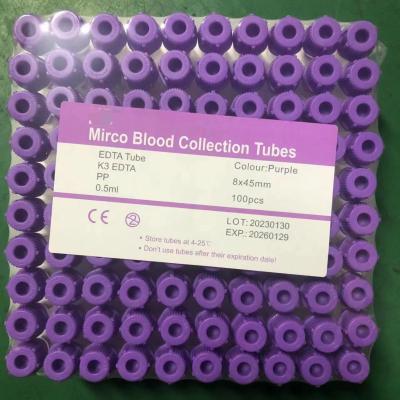 China 8*45mm Pediatric Blood Collection Mini Plain Tube For Lab for sale