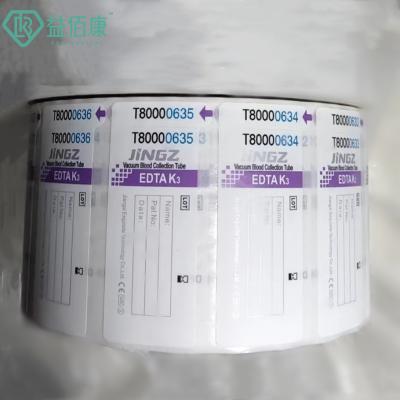 China Etiquetas de los tubos de sangre Etiquetas de los tubos EDTA Adhesivos de los tubos de recolección de sangre en venta