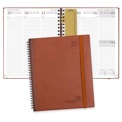 China Brown Spiral Softcover Custom Academic Planner 2023 For Student for sale