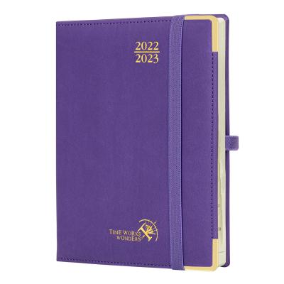 China FSC Purple PU Cover Hardcover Academic Planner All In One Agenda for sale