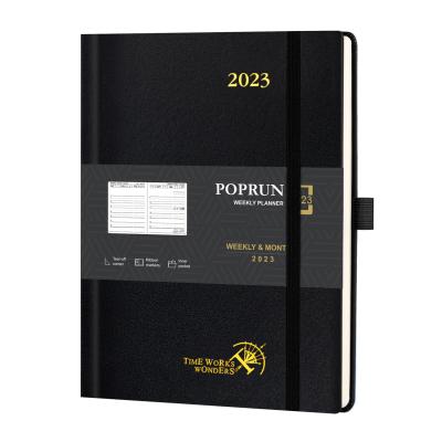 China Hardcover Weekly Planner 2023 2024 Black A4 Monthly Weekly Agenda January To December en venta