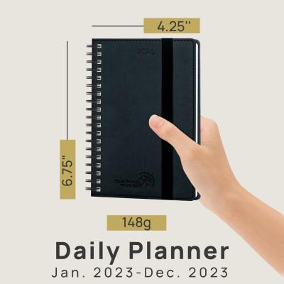 China Large Writing Space Pocket Size Weekly Planner 2023 Vegan Leather Soft Cover Paper for sale