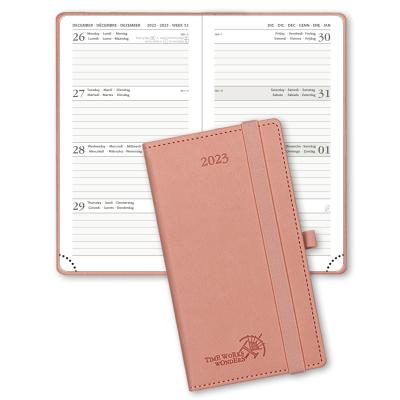 China Vegan Leather Verde Pocket Size Weekly Planner , POPRUN Custom Diary Planner 2023 for sale