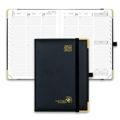 China Weekly Planner 2023-2023 Black 6.5'' x 8.5'' Vertical Hourly Schedule And Monthly Plans for sale