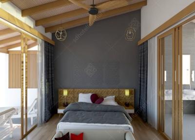 China Maldives Islands Resort Hotel Bedroom Furniture With Oak Solid Wood Frame for sale