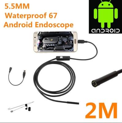 China 5.5mm waterproof 67 android  borescope with USB inspection camera HD6 LED 5 for sale